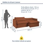 Sofá Cama Retrátil E Reclinável Aurora Veludo Terracota