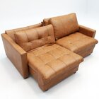 Sofá-cama Retrátil E Reclinável Couro Legítimo 2 Lugares 180c