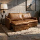 Sofá-cama Retrátil E Reclinável Couro Legítimo 2 Lugares 180c