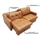 Sofá-cama Retrátil E Reclinável Couro Legítimo 2 Lugares 180c