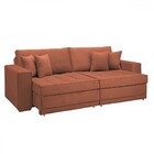 Sofá Cama Retrátil E Reclinável Noel 240cm Boucle Terracota