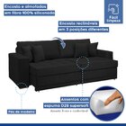 Sofá Cama Retrátil E Reclinável Noel 240cm Preto