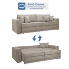 Sofá Cama Retrátil E Reclinável Noel 240cm Veludo Bege Claro