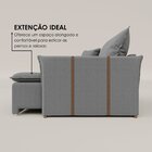 Sofá Cama Retrátil Em Madeira Eucalipto E Bouclê 200cm Creta