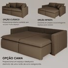 Sofá Cama Retrátil Em Madeira Eucalipto E Bouclê 210cm Urugua