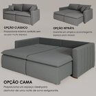 Sofá Cama Retrátil Em Madeira Eucalipto E Bouclê 210cm Urugua