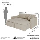 Sofá Cama Retrátil Em Madeira Eucalipto E Bouclê 210cm Urugua