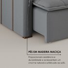 Sofá Cama Retrátil Em Madeira Eucalipto E Bouclê 220cm Creta