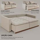 Sofá Cama Retrátil Em Madeira Eucalipto E Bouclê 220cm Flórid