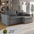 Sofá Cama Retrátil Em Madeira Eucalipto E Bouclê 220cm Flórid