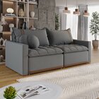 Sofá Cama Retrátil Em Madeira Eucalipto E Bouclê 220cm Flórid