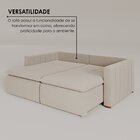 Sofá Cama Retrátil Em Madeira Eucalipto E Bouclê 230cm Urugua
