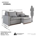 Sofá Cama Retrátil Em Madeira Eucalipto E Linho 200cm Flórida