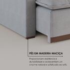 Sofá Cama Retrátil Em Madeira Eucalipto E Linho 200cm Flórida