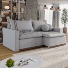 Sofá Cama Retrátil Em Madeira Eucalipto E Linho 200cm Flórida