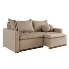 Sofá Cama Retrátil Em Madeira Eucalipto E Linho 220cm Flórida