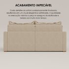 Sofá Cama Retrátil Em Madeira Eucalipto E Linho 220cm Flórida