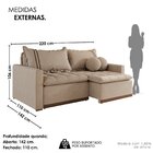 Sofá Cama Retrátil Em Madeira Eucalipto E Linho 220cm Flórida