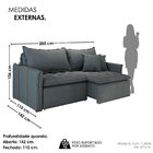 Sofá Cama Retrátil Em Madeira Eucalipto E Veludo 200cm Creta