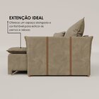 Sofá Cama Retrátil Em Madeira Eucalipto E Veludo 200cm Creta