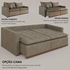 Sofá Cama Retrátil Em Madeira Eucalipto E Veludo 200cm Flórid