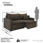 Sofá Cama Retrátil Em Madeira Eucalipto E Veludo 220cm Creta