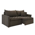 Sofá Cama Retrátil Em Madeira Eucalipto E Veludo 220cm Creta