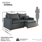 Sofá Cama Retrátil Em Madeira Eucalipto E Veludo 220cm Flórid