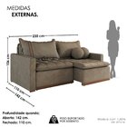 Sofá Cama Retrátil Em Madeira Eucalipto E Veludo 220cm Flórid