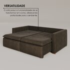 Sofá Cama Retrátil Em Madeira Eucalipto E Veludo 230cm Urugua