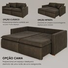 Sofá Cama Retrátil Em Madeira Eucalipto E Veludo 230cm Urugua