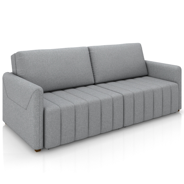 Sofá Cama Retrátil Para Sala De Estar 220cm Porthos M03 Linho