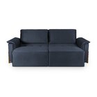 Sofá Cama Retrátil Veludo 3 Lugares Atlanta Platinum Azul