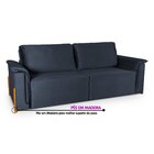 Sofá Cama Retrátil Veludo 3 Lugares Atlanta Platinum Azul