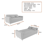 Sofá Cama Rocoo 205cm Reclinável Veludo Capuccino - Sallar Ho