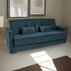 Sofa Cama Sala Madeira Maciça Daniela Veludo Turkey - Petrole