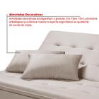 Sofá Cama Santorini Veludo Pés De Madeira Premium Areia