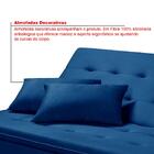 Sofá Cama Santorini Veludo Pés De Madeira Premium Azul Marinho