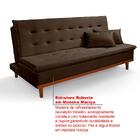 Sofá Cama Santorini Veludo Pés De Madeira Premium Marrom