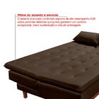 Sofá Cama Santorini Veludo Pés De Madeira Premium Marrom