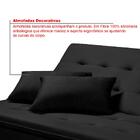 Sofá Cama Santorini Veludo Pés De Madeira Premium Preto