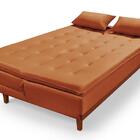 Sofá Cama Santorini Veludo Pés De Madeira Premium Terracota