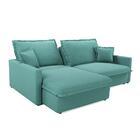 Sofá-cama Sem Caixa Retrátil 4 Lugares Suede Suculenta 214cm