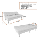 Sofá Cama Sena 190cm Reclinável Boucle Azul - Sallar Home