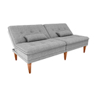 Sofá Cama Sena 190cm Reclinável Boucle Cinza - Sallar Home