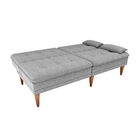Sofá Cama Sena 190cm Reclinável Boucle Cinza - Sallar Home