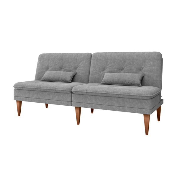 Sofá Cama Sena 190cm Reclinável Boucle Cinza - Sallar Home