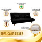 Sofá Cama Silver 3 Lugares Reclinável 1,93 Corino Preto - Spe