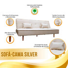 Sofá Cama Silver 3 Lugares Reclinável Casal Corano Bege - Spe