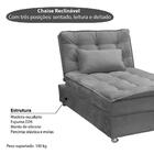 Sofá-cama Solteiro  Penélope Veludo Cinza